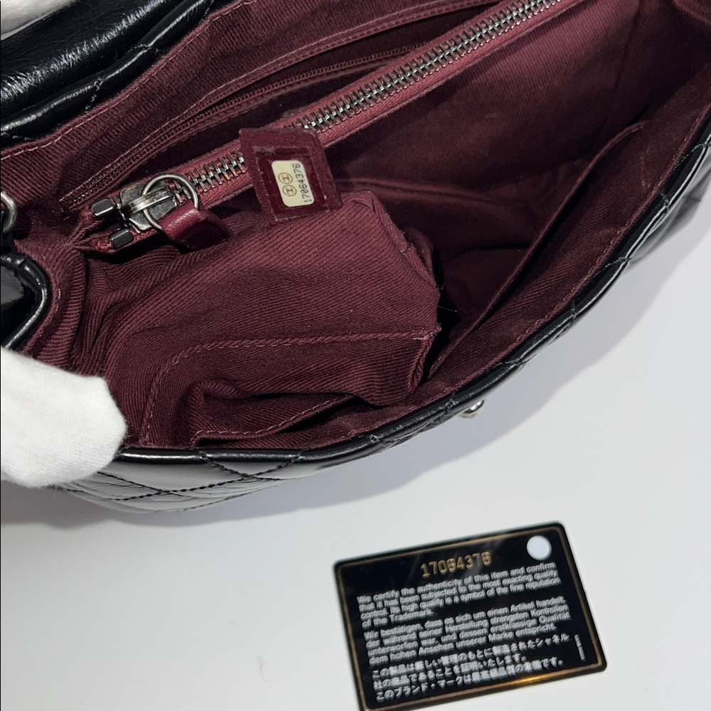 ❤️NWT CHANEL CC FLAP BAG IN BLACK AGED CALFSKIN LEATHER W/ RUTHENIUM HARDWARE - Picture 17 of 17